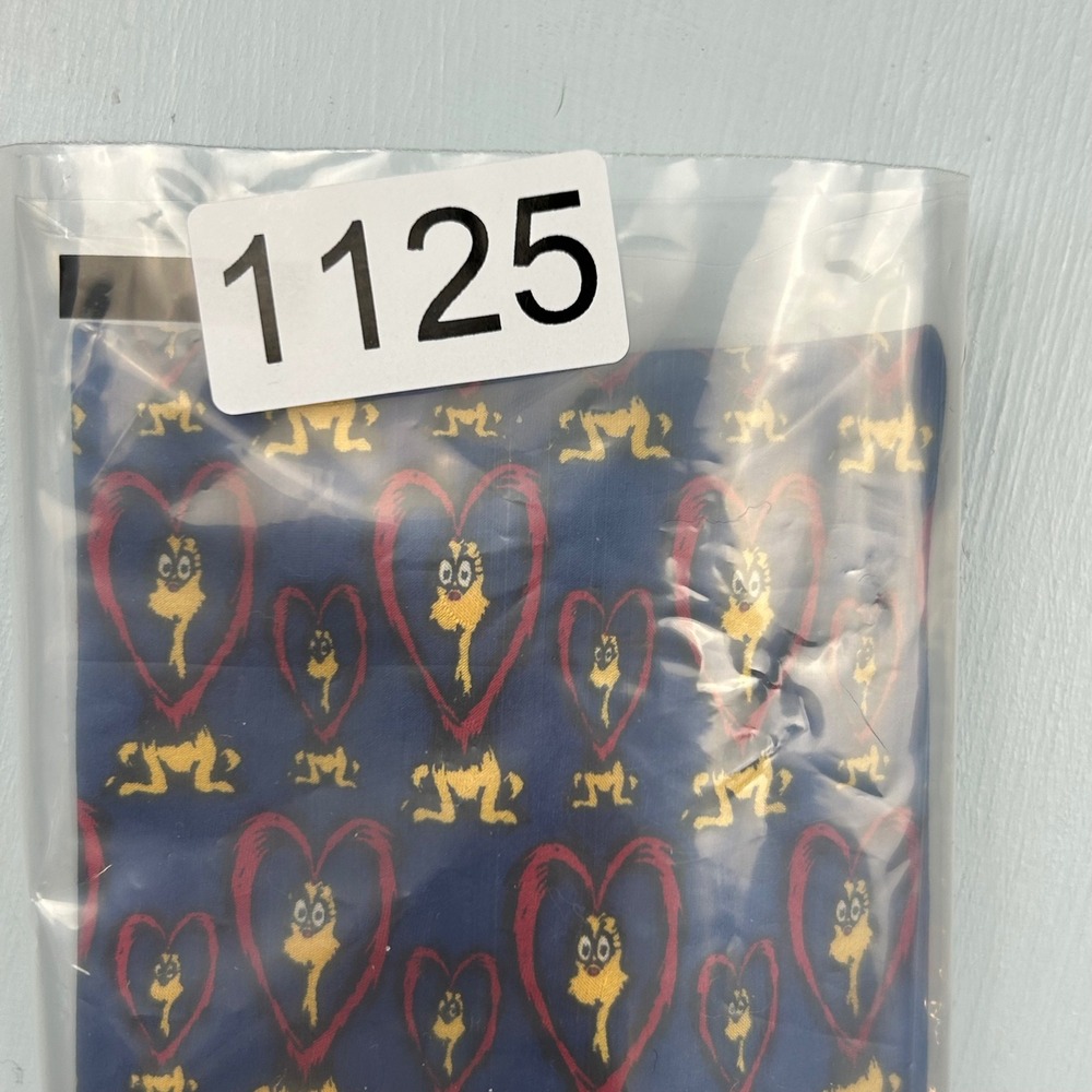 Vintage 1996 Dr Seuss If I Ran The Zoo Silk Tie Blue Red Heart Esprit Men Access - Picture 6 of 6